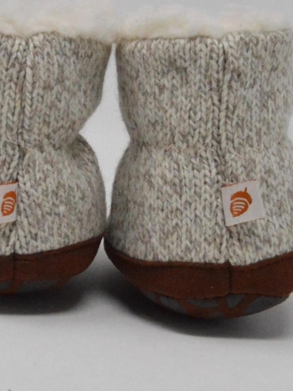 Acorn Wool Blend Knit Booties Sherpa Lined 0-6 Mth